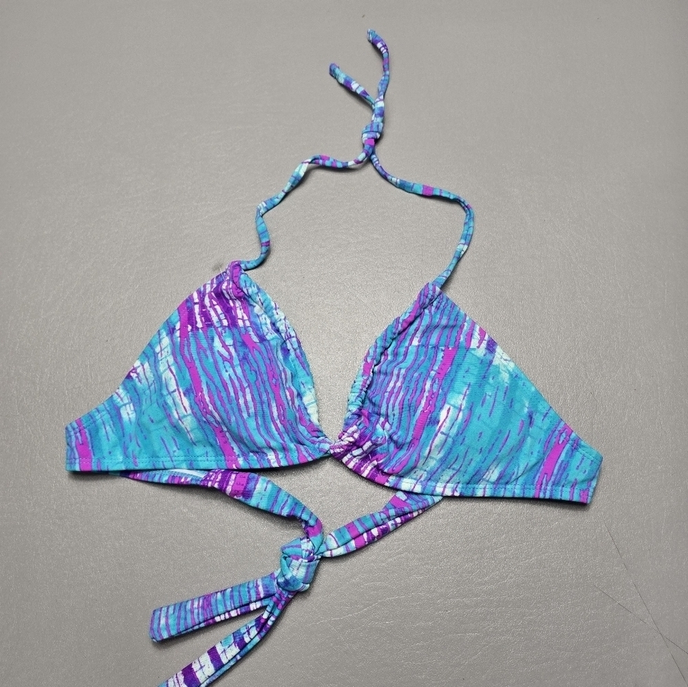 delias blue and purple bikini top women's size large